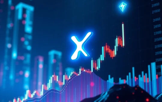 A vibrant chart illustrating the potential rise of XRP, symbolizing the optimistic XRP price forecast and a surging crypto market.