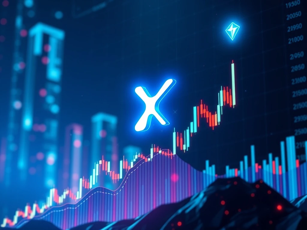A vibrant chart illustrating the potential rise of XRP, symbolizing the optimistic XRP price forecast and a surging crypto market.