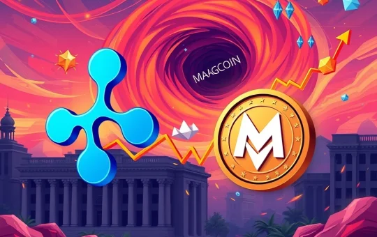 Visualizing the dramatic XRP price surge and the speculative excitement around MAGACOIN's presale, illustrating diverse crypto market dynamics.