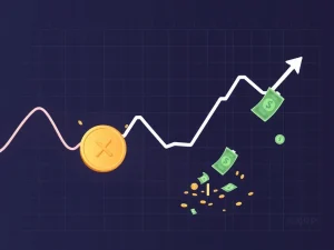 A downward trending XRP price chart illustrating the recent 15.7% dip, highlighting significant selling pressure and bearish indicators in the cryptocurrency market.