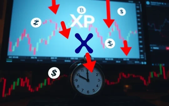 An urgent graphic depicting a sharp XRP price drop, signaling a potential crypto selloff on July 30th.