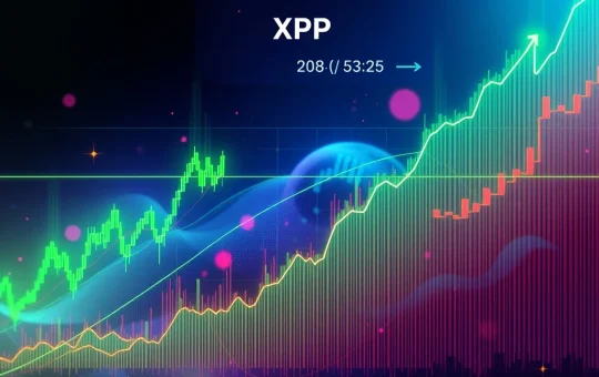 A green candlestick chart showing XRP price holding above its 21-day moving average, signaling potential for a bullish surge towards $3.29.