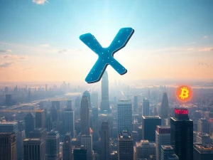 A digital XRP logo ascending amidst bullish crypto charts, symbolizing the potential $30 XRP price prediction driven by institutional adoption and a Bitcoin rally.