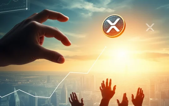 An illustration of a massive XRP price surge, depicting investor FOMO in the cryptocurrency market.