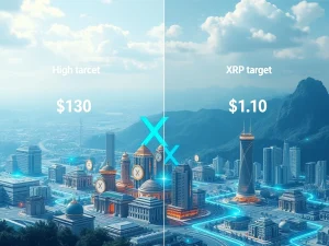 A visual representation of digital currency charts and global networks, highlighting the various XRP price prediction scenarios for e-commerce and institutional adoption.