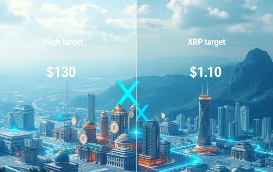 A visual representation of digital currency charts and global networks, highlighting the various XRP price prediction scenarios for e-commerce and institutional adoption.