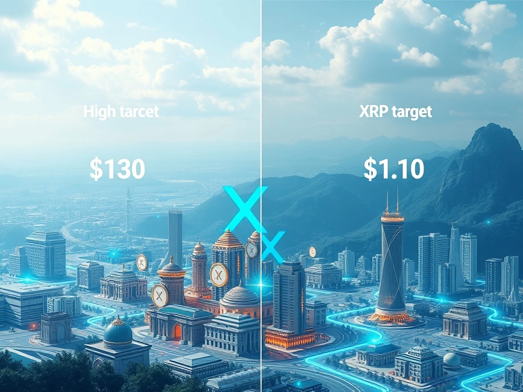 A visual representation of digital currency charts and global networks, highlighting the various XRP price prediction scenarios for e-commerce and institutional adoption.