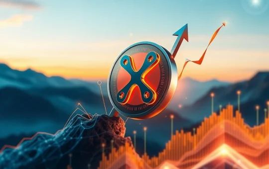 A chart showing an upward trend for XRP, illustrating the projected XRP price prediction and potential gains.