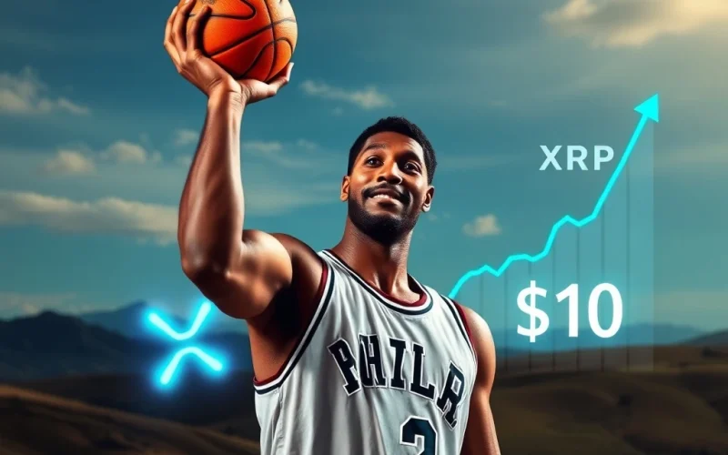 Scottie Pippen's bold XRP price prediction of $10 by 2026, symbolizing potential growth and Ripple's market impact.