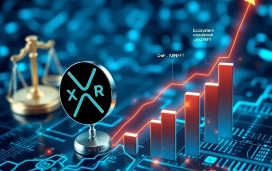 A visual comparison showing SUI's rapid growth contrasted with the more stable but regulated path of XRP, highlighting their different market drivers and the impact on XRP price prediction.
