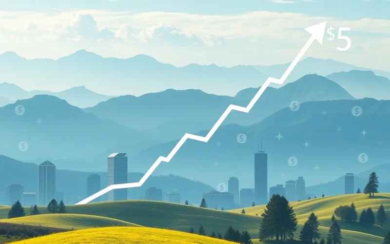 A visual representation of XRP's potential growth, illustrating a significant XRP price prediction towards $5, driven by institutional interest.