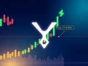 A visual representation of an XRP price chart displaying a TD Sequential buy signal, indicating potential for a short-term rally and investor optimism.