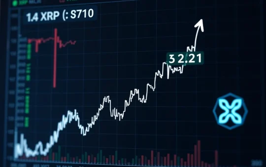 A digital chart showing XRP price challenging a key resistance level, illustrating the current market dynamics for XRP price.