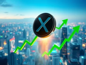 Chart showing a projected 500% XRP price surge, highlighting the final bull phase and market optimism.