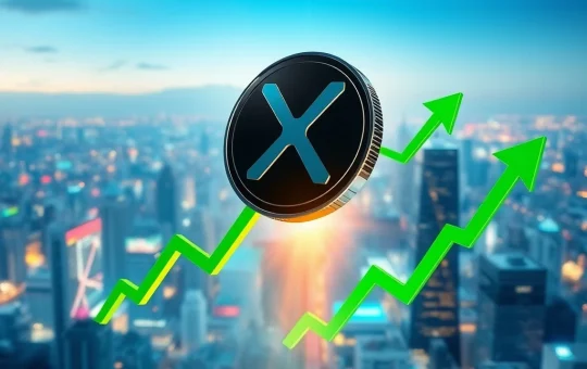 Chart showing a projected 500% XRP price surge, highlighting the final bull phase and market optimism.