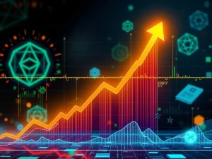 A chart showing an XRP bull flag pattern, indicating a potential surge in XRP price prediction amid market optimism.