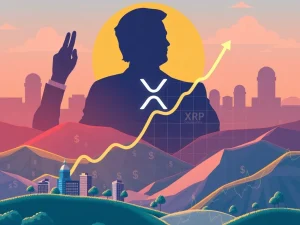 A chart showing a significant XRP price surge, reflecting the impact of Trump's pro-crypto policies and growing institutional XRP investment.