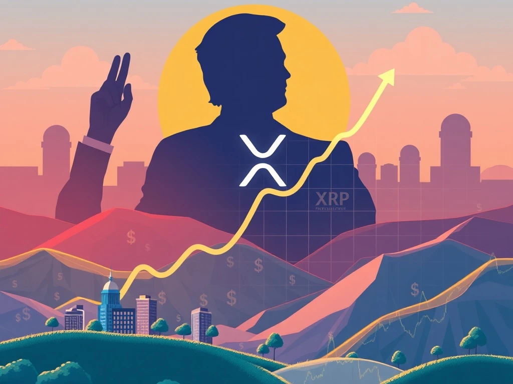A chart showing a significant XRP price surge, reflecting the impact of Trump's pro-crypto policies and growing institutional XRP investment.