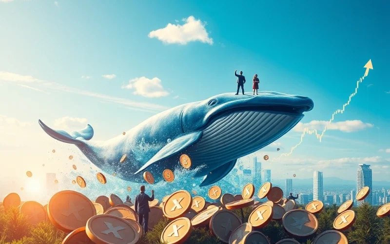 XRP price chart showing a significant surge, illustrating whale accumulation and growing retail demand in the crypto market.