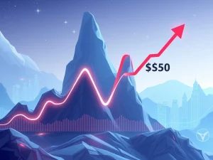 Chart showing XRP's cup and handle pattern, symbolizing a potential XRP price prediction of a surge towards a $30 target.