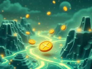 XRP tokens bridging blockchain networks for seamless tokenized finance transactions.