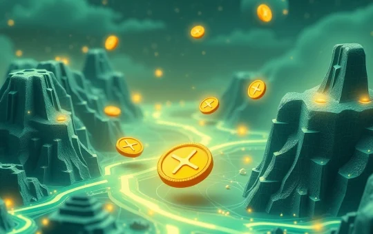 XRP tokens bridging blockchain networks for seamless tokenized finance transactions.
