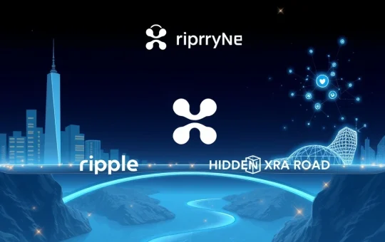 A visual representation of Ripple's strategic Hidden Road acquisition, symbolizing the powerful TradFi-DeFi bridge and accelerating institutional crypto adoption.