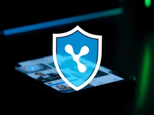 A digital shield protecting XRP holders from crypto scams, illustrating Ripple CTO David Schwartz's warning.