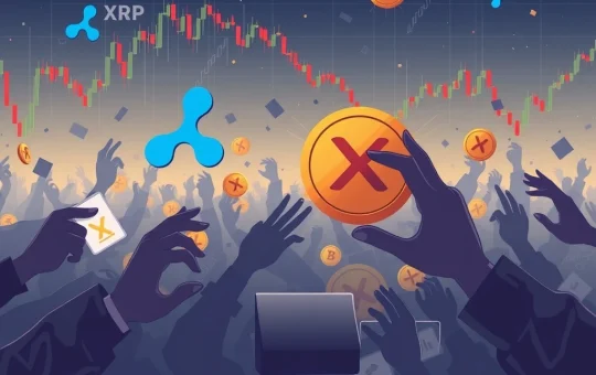 XRP News: A visual representation of market volatility and rising crypto scams following a significant XRP transfer.