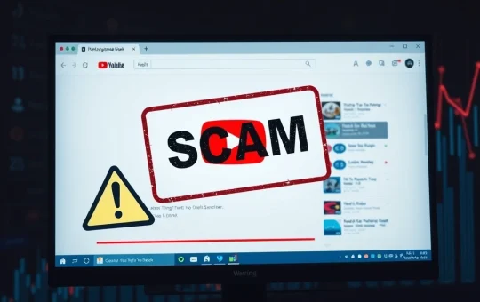 A visual representation of digital vigilance against XRP scams on YouTube, highlighting security measures.