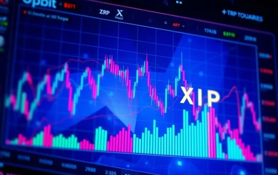 XRP trading volume chart on Upbit, illustrating its significant market dominance and the broader altcoin surge.