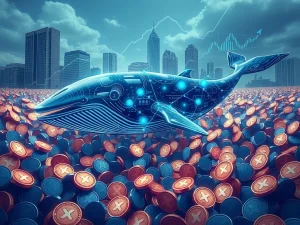 Depiction of large XRP whale accumulation, representing institutional confidence and potential future market surge for Ripple's XRP.