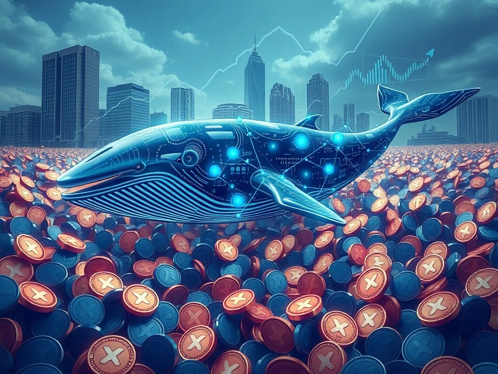 Depiction of large XRP whale accumulation, representing institutional confidence and potential future market surge for Ripple's XRP.