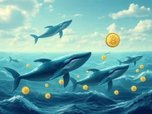 Chart showing XRP and DOGE price surges driven by significant crypto whale accumulation.