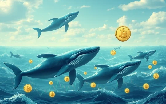 Chart showing XRP and DOGE price surges driven by significant crypto whale accumulation.