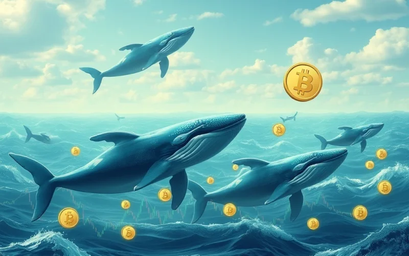 Chart showing XRP and DOGE price surges driven by significant crypto whale accumulation.