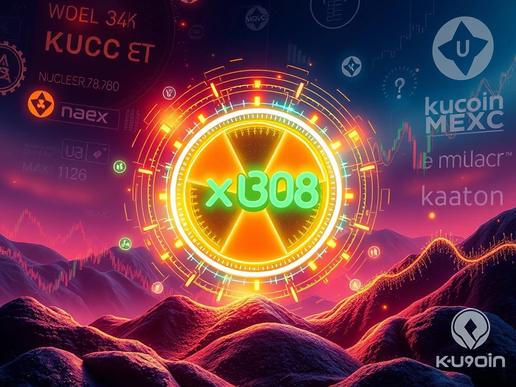 An illustration showing the xU3O8 token bridging traditional uranium markets with global crypto exchanges, symbolizing the future of uranium tokenization.