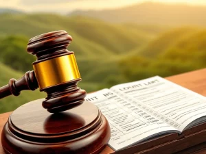A judge's gavel striking down on a digital tablet displaying Bored Ape Yacht Club NFTs, symbolizing the Ninth Circuit's reversal of the Yuga Labs trademark award.