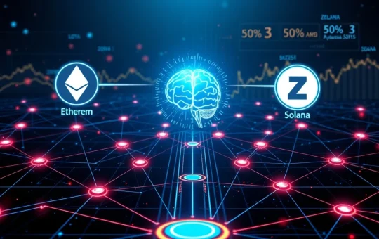 Visualizing Zircuit's Hyperliquid AI Engine revolutionizing cross-chain DeFi with enhanced blockchain security, as the ZRC token dramatically surges.