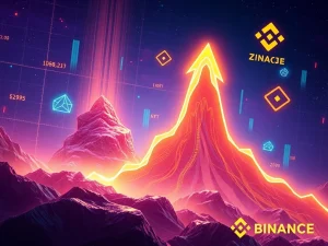 ZORA token price chart showing a significant surge, representing the impact of its Binance listing and the growth of the NFT protocol.