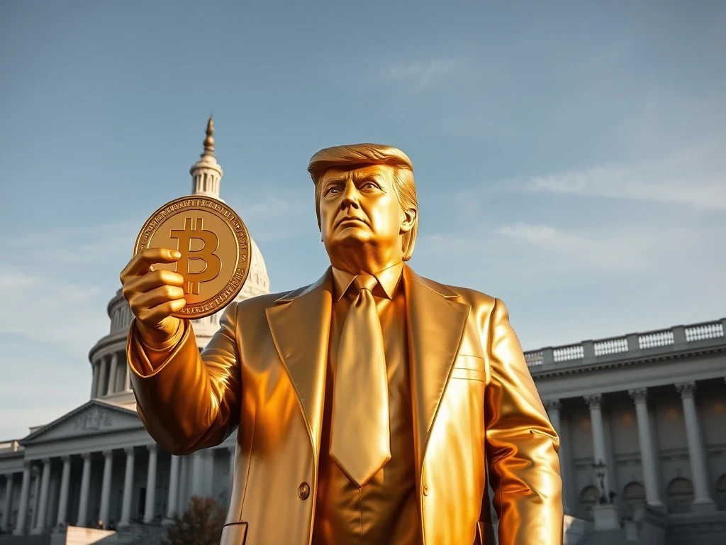 Trump Bitcoin Statue: Bold Statement Unveiled Near US Capitol
