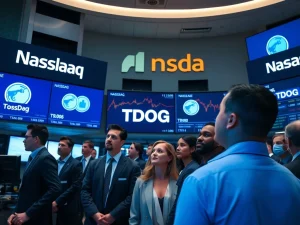 Historic launch of 21Shares spot Dogecoin ETF trading on Nasdaq exchange under ticker TDOG