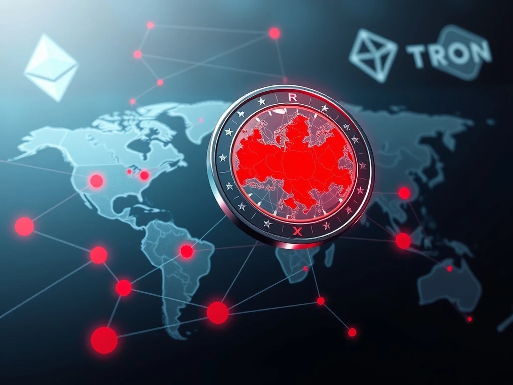 A7A5 ruble-pegged stablecoin used for sanctions evasion with blockchain connections
