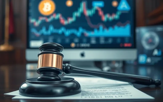 Courtroom scene representing the AI crypto fraud sentencing and legal consequences for investment scams.