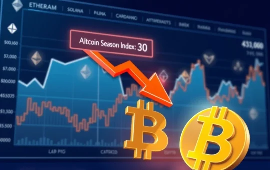 Analysis of the Altcoin Season Index falling to 30 and its meaning for cryptocurrency market cycles.