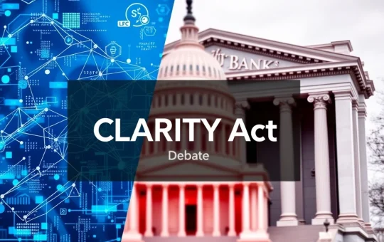 Political battle over CLARITY Act crypto legislation between DeFi supporters and banking industry
