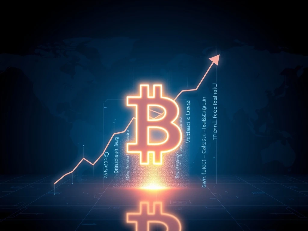 Illustration of Ark Invest's $16 trillion Bitcoin market cap forecast for 2030 and its growth drivers.