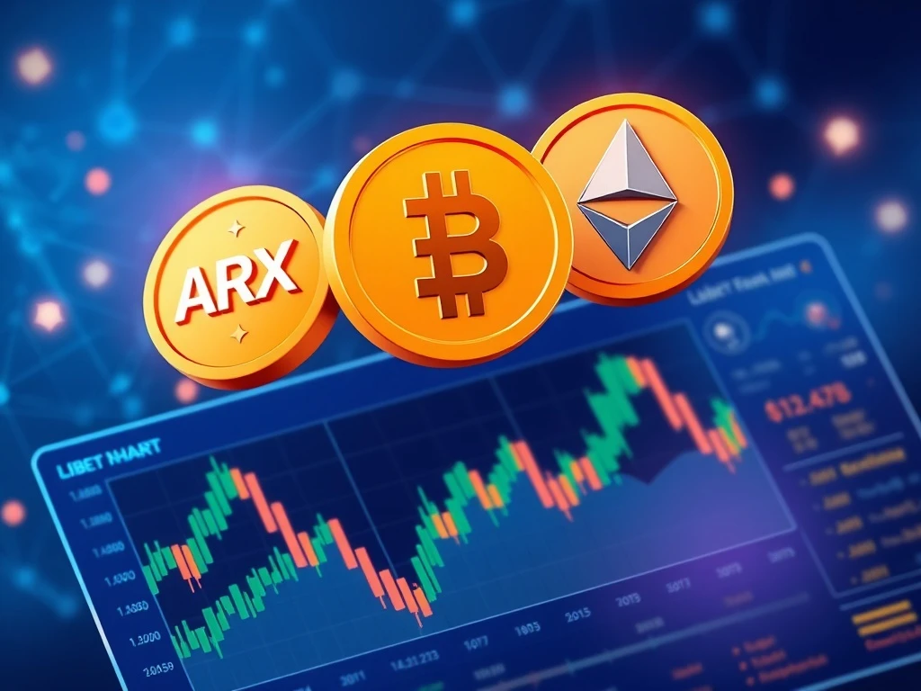 ASTER DEX campaign for ARTX, 安, and LIBERTY token listings with trading interface visualization