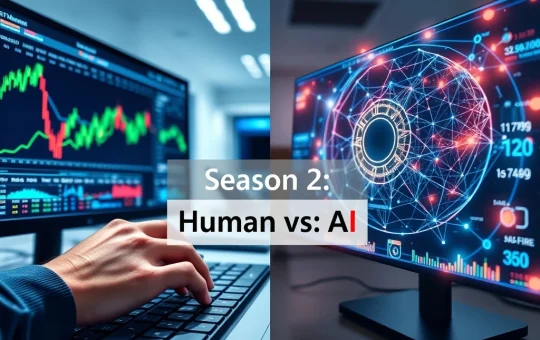Aster DEX human vs AI trading competition Season 2 visual representation of man versus machine in cryptocurrency markets.
