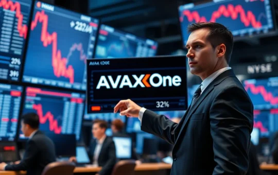 AVAX One share price plunges 32% on trading floor screens after SEC filing.